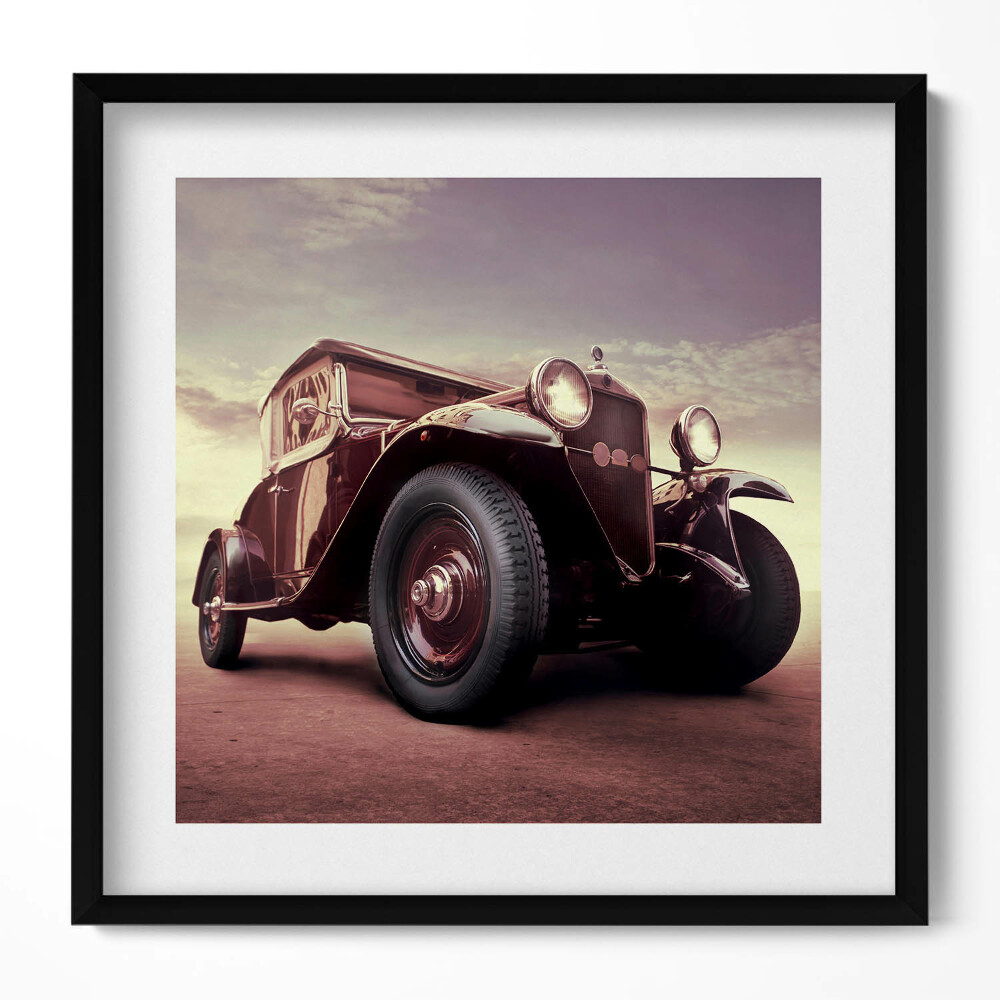 Obraz v rámu efektivní Automobilový průmysl - auto ve stylu vintage