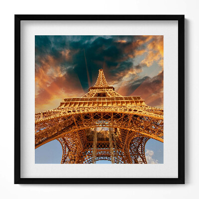 Obraz v rámu efektivní Eiffelova věž ve slunečním světle