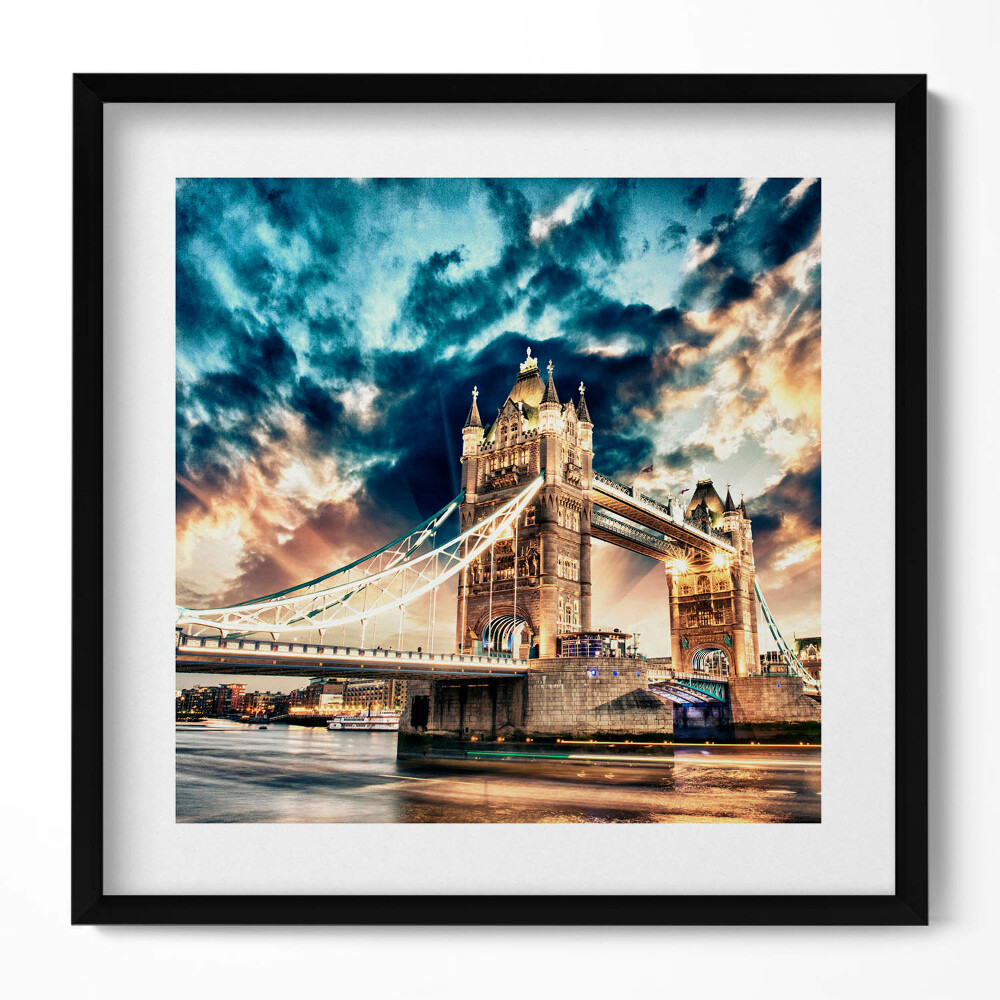 Obraz v rámu efektivní Tower Bridge v Londýně