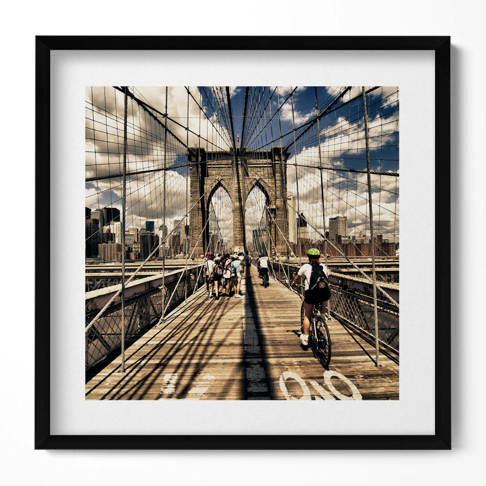 Obraz v rámu efektivní Pohled na Brooklyn Bridge v New Yorku