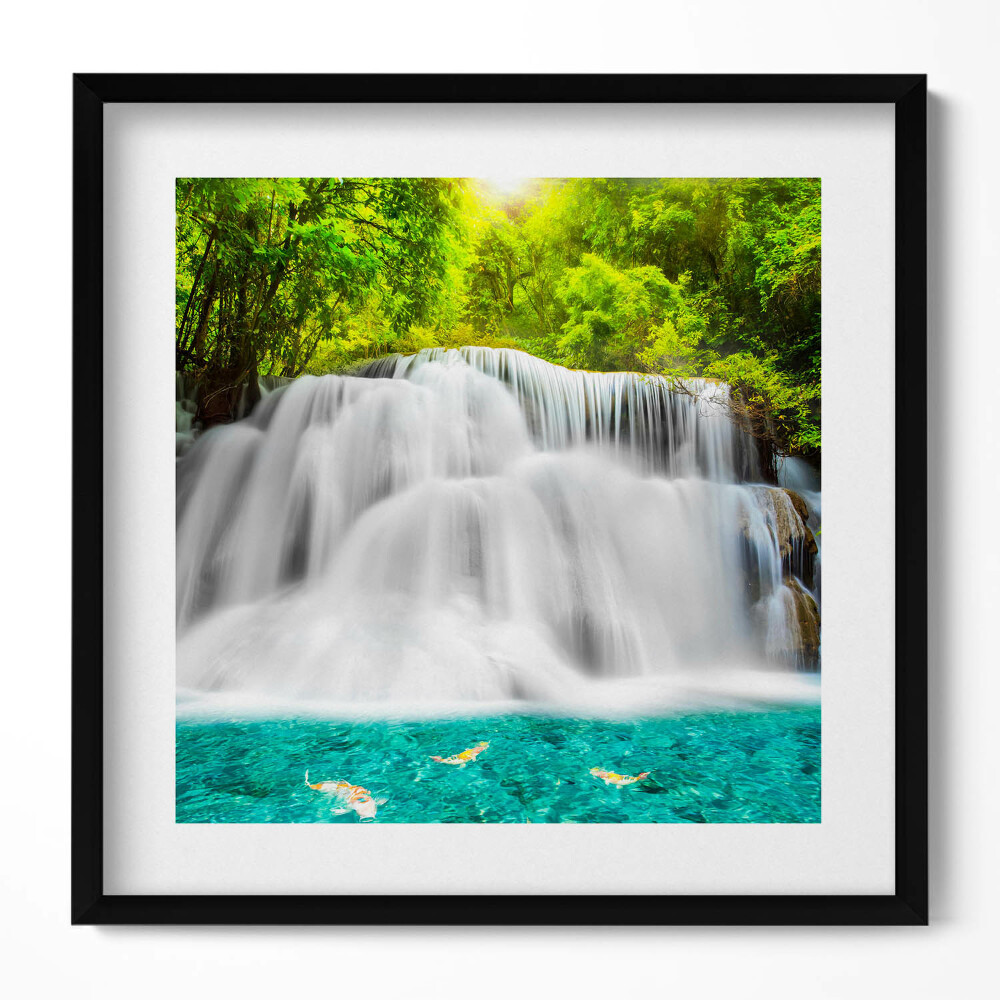 Obraz v rámu efektivní Vodopád Huai Mae Khamin v Thajsku