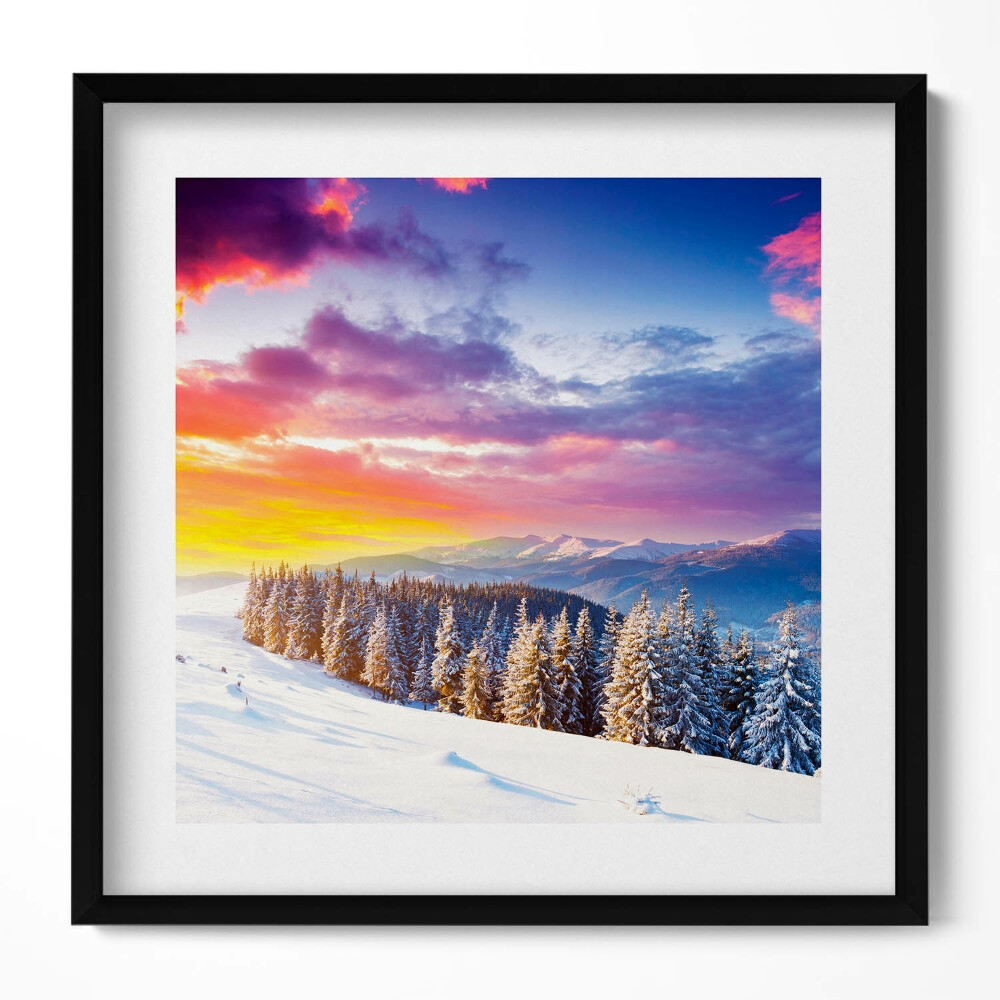 Obraz v rámu efektivní Zimní horská krajina