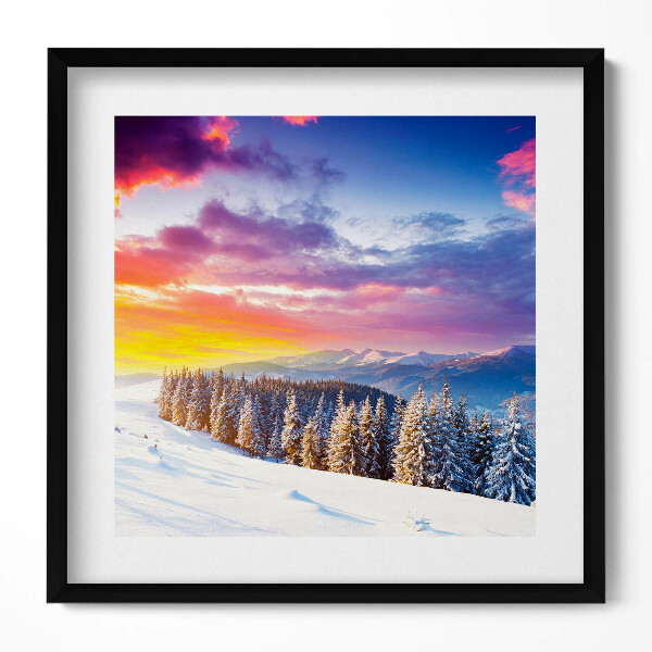 Obraz v rámu efektivní Zimní horská krajina