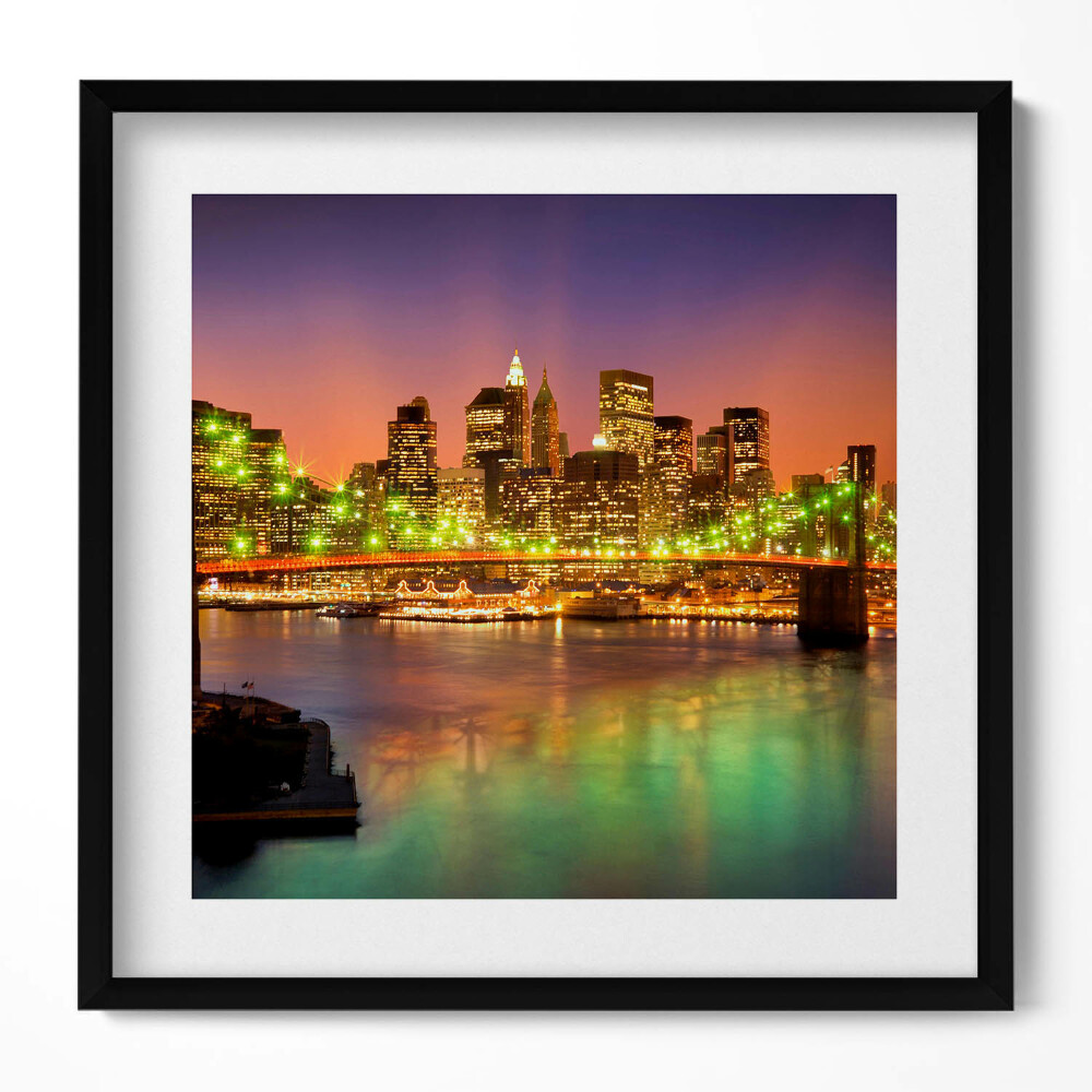Obraz v rámu efektivní Brooklynský most v noci