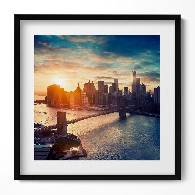 Obraz v rámu efektivní New York Manhattan a západ slunce