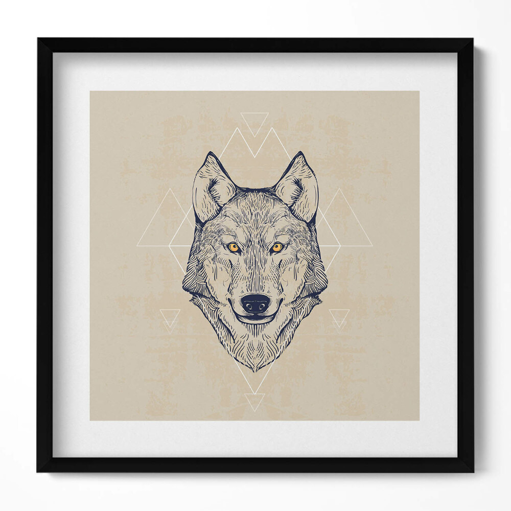 Obraz v rámu efektivní Vlčí hlava