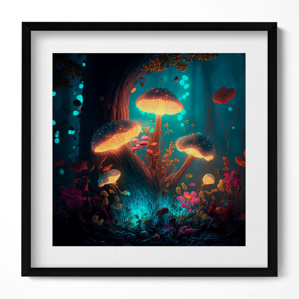 Obraz v rámu efektivní Lesní a kouzelné houby
