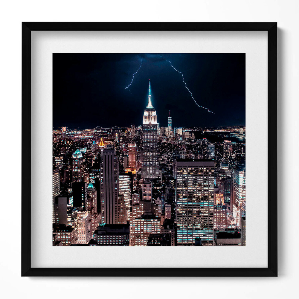 Obraz v rámu efektivní New York mrakodrapy v noci