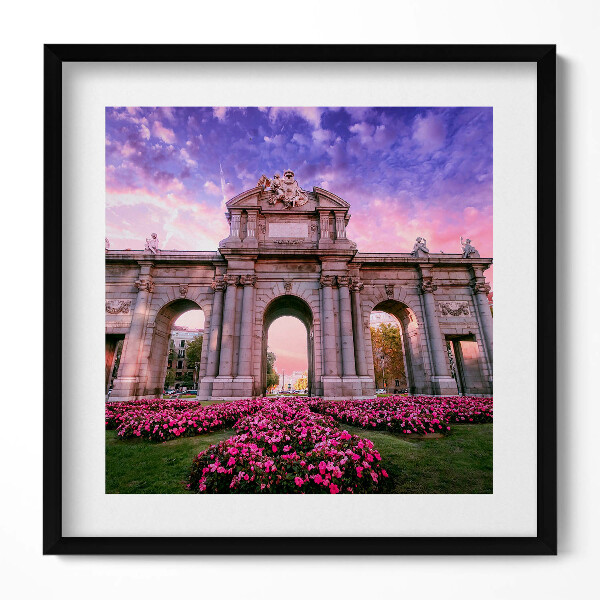 Obraz v rámu efektivní Dveře Alcala Madrid Španělsko