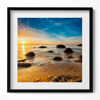 Obraz v rámu efektivní Východ slunce Baltské moře