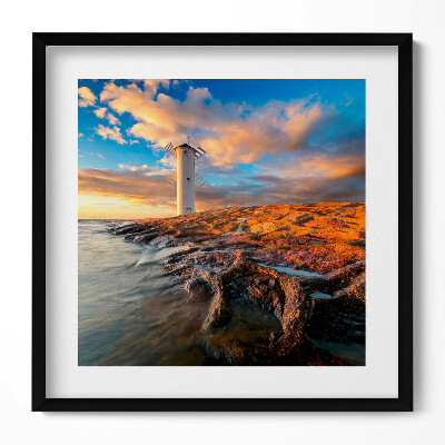 Obraz v rámu efektivní Maják na Baltském moři