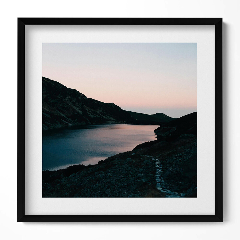 Obraz v rámu efektivní Jezero a hory Tater