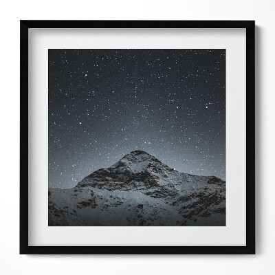 Obraz v rámu efektivní Hora za hvězdné noci