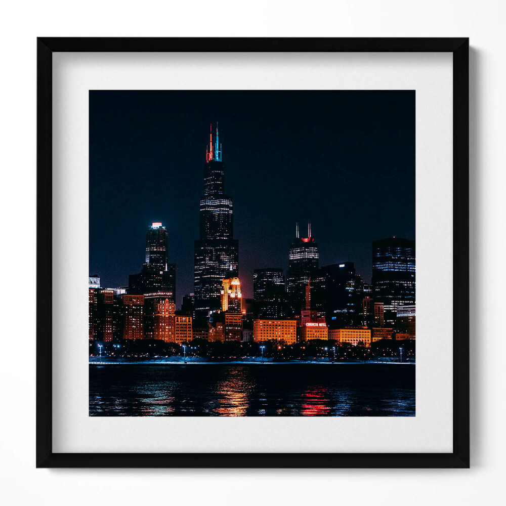 Obraz v rámu efektivní Panoráma města Chicago