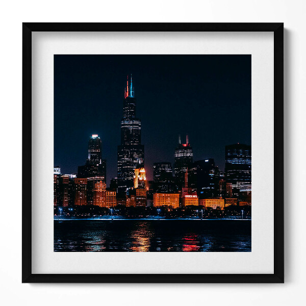 Obraz v rámu efektivní Panoráma města Chicago