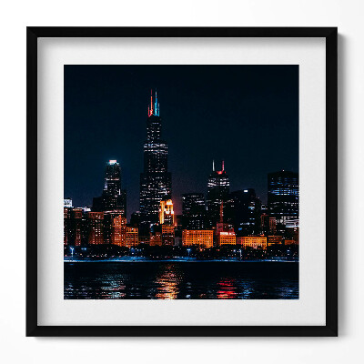 Obraz v rámu efektivní Panoráma města Chicago