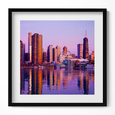 Obraz v rámu efektivní Pohled na mrakodrapy USA