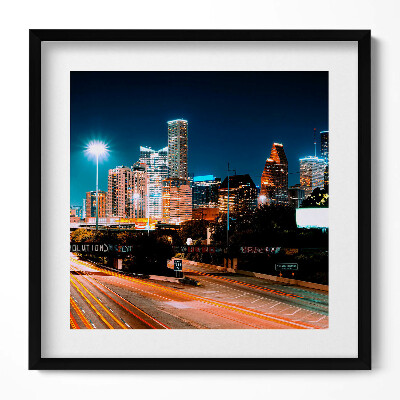 Obraz v rámu efektivní Město Houston v noci