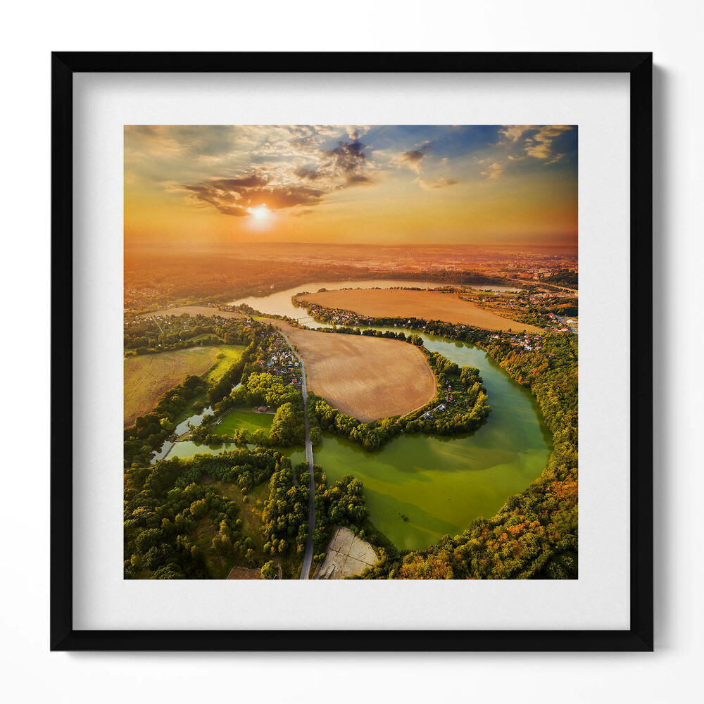 Obraz v rámu efektivní České údolí Pilzno Litice