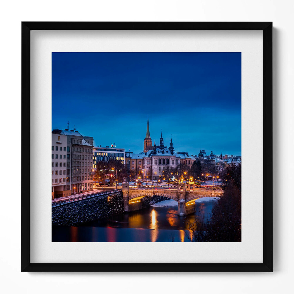 Obraz v rámu efektivní Panorama Plzně v České republice