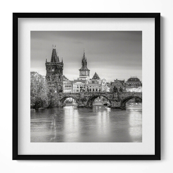 Obraz v rámu efektivní Pohled na Karlův most v Praze