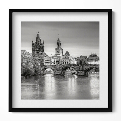 Obraz v rámu efektivní Pohled na Karlův most v Praze