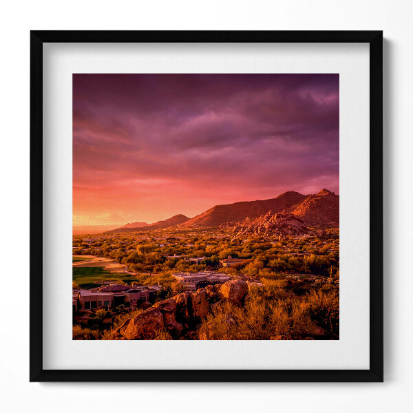 Obraz v rámu efektivní Západ slunce nad North Scottsdale