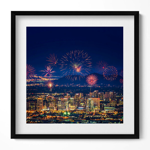 Obraz v rámu efektivní Město Phoenix v noci