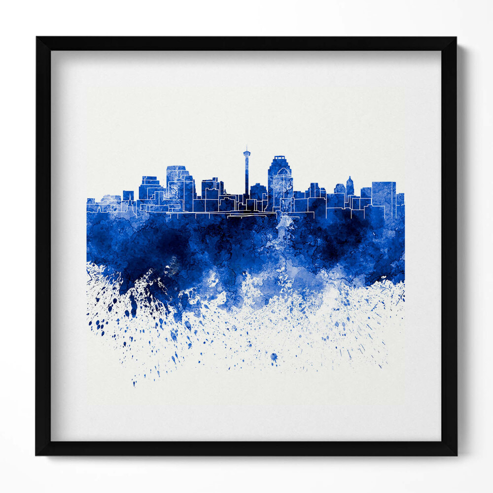 Obraz v rámu efektivní Panorama San Antonio akvarelů