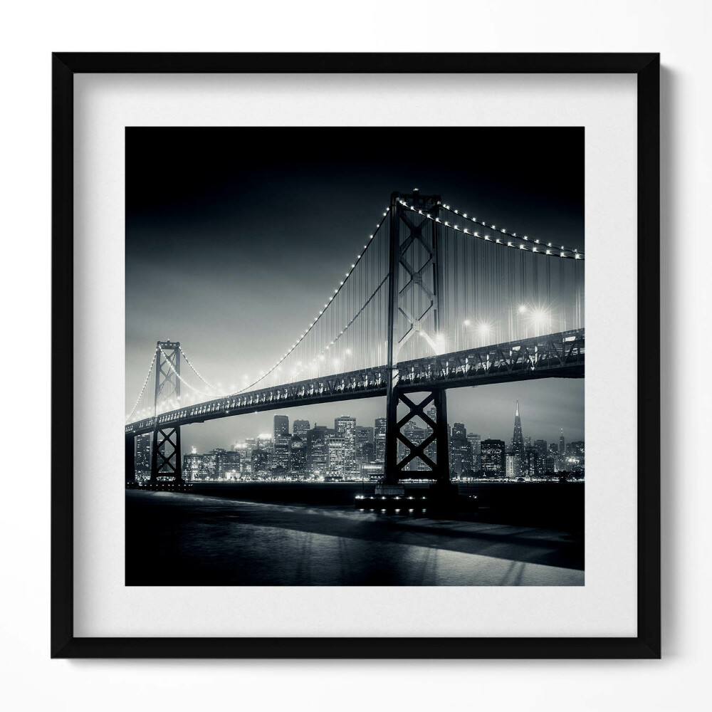 Obraz v rámu efektivní Most v noci San Francisco