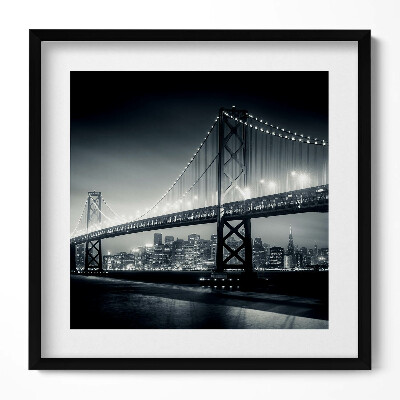 Obraz v rámu efektivní Most v noci San Francisco