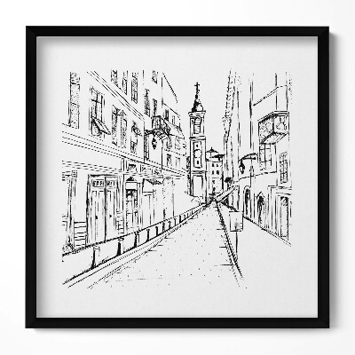 Obraz v rámu efektivní Kresba města Provence