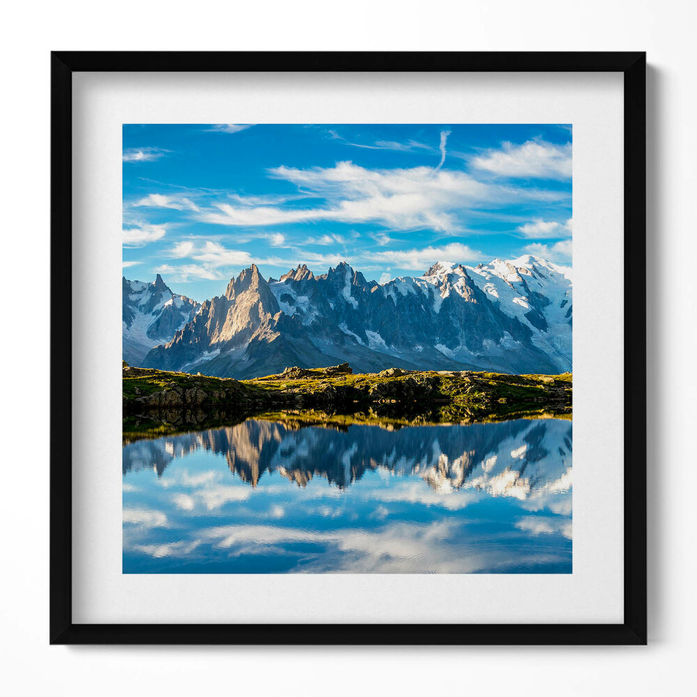 Obraz v rámu efektivní Údolí Chamonix, Francouzské Alpy