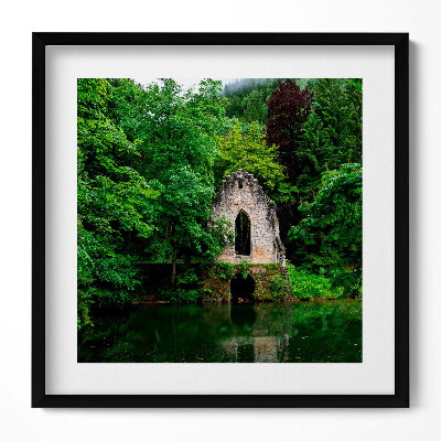 Obraz v rámu efektivní Ruiny staré kaple Chamonix Francie