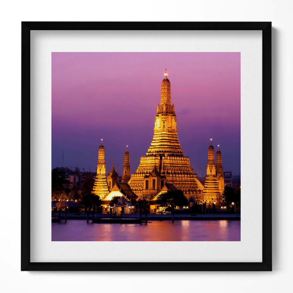 Obraz v rámu efektivní Chrám v Bangkoku v Thajsku