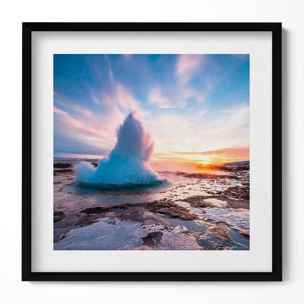 Obraz v rámu efektivní Gejzír na ostrově Island