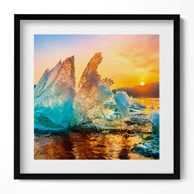 Obraz v rámu efektivní Kus ledu při východu slunce