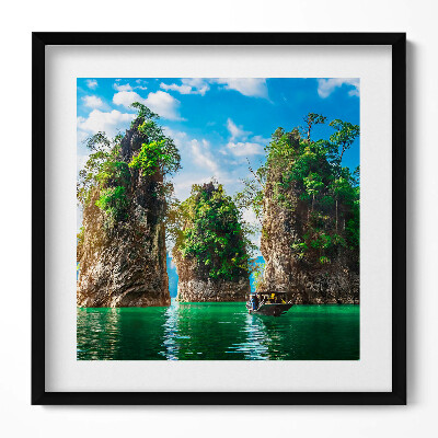 Obraz v rámu efektivní Jezero stromy příroda