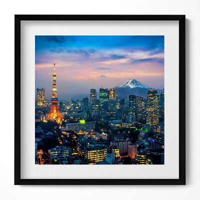 Obraz v rámu efektivní Město v noci