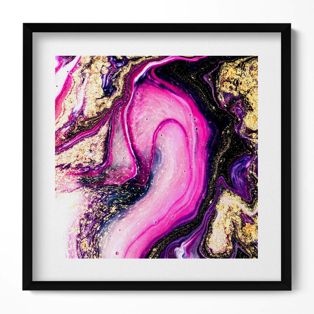 Obraz v rámu efektivní Mramorová abstrakce se zlatem