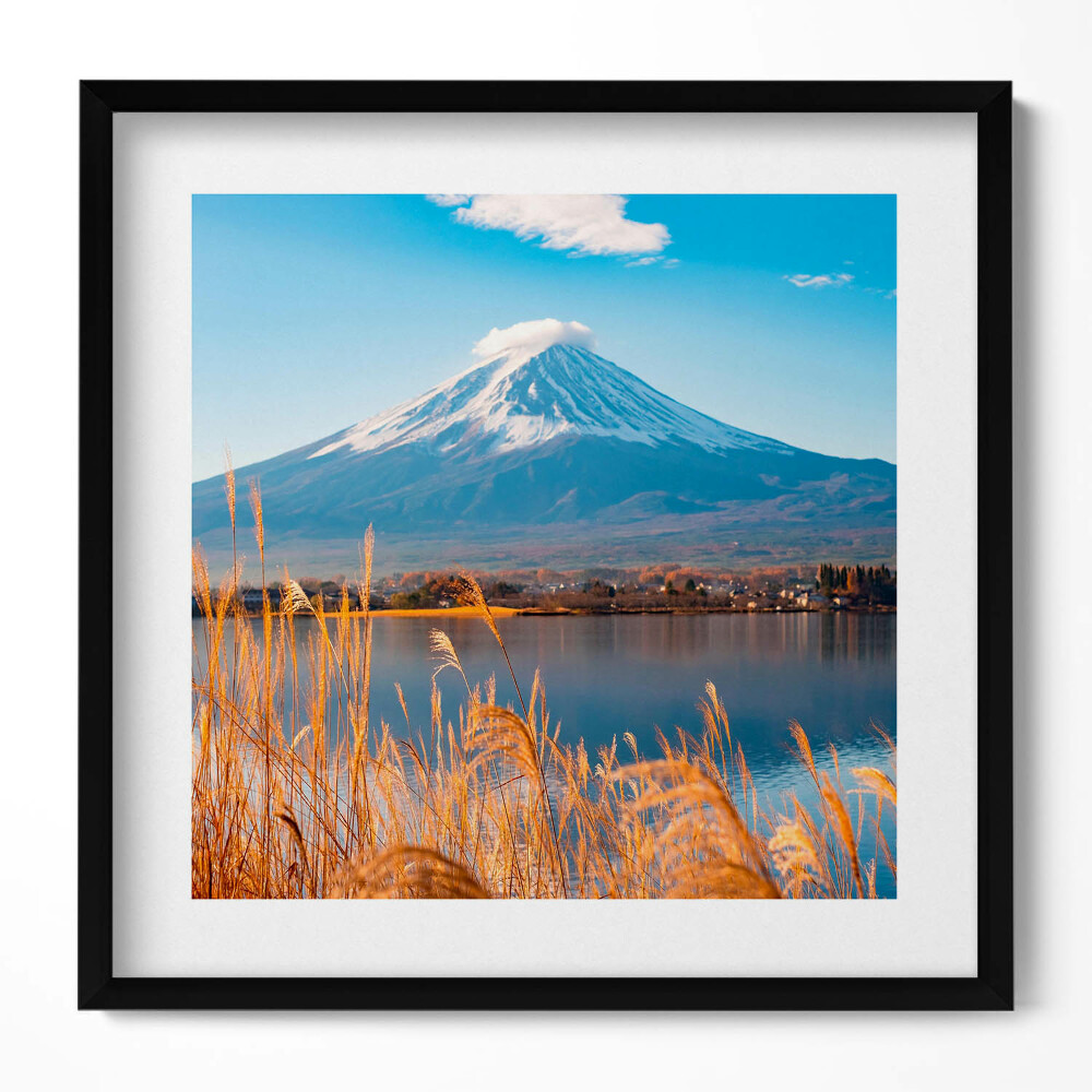 Obraz v rámu efektivní Krajina hory Fudži Japonsko