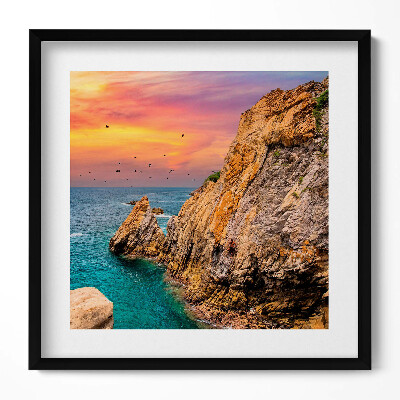 Obraz v rámu efektivní Krajina útesu v La Quebrada Venezuela