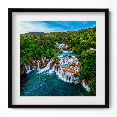 Obraz v rámu efektivní Vodopády a řeka Krka Chorvatsko