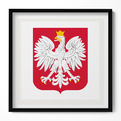 Obraz v rámu efektivní Bílý orel, znak Polska