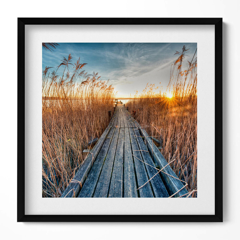 Obraz v rámu efektivní Dřevěná cesta uprostřed ničeho