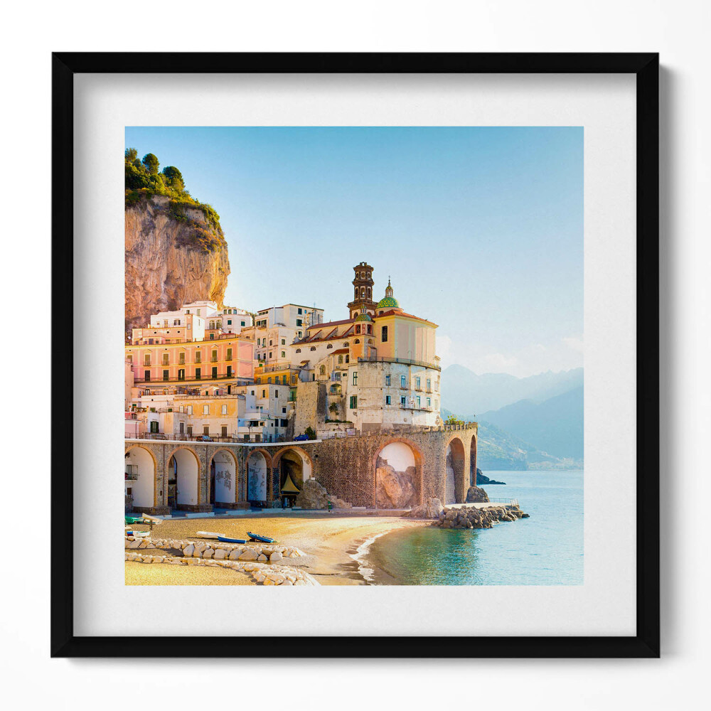 Obraz v rámu efektivní Nábřeží s pláží a moře Itálie