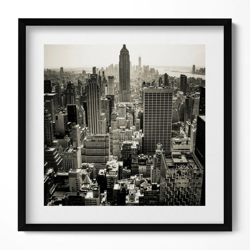 Obraz v rámu efektivní Černobílý pohled na New York City