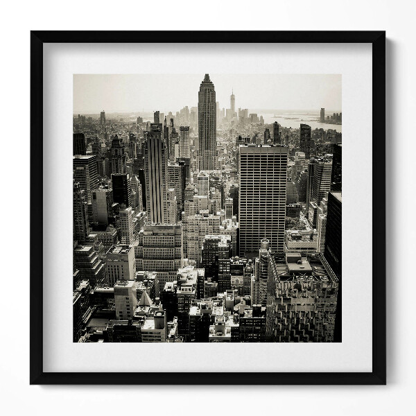 Obraz v rámu efektivní Černobílý pohled na New York City