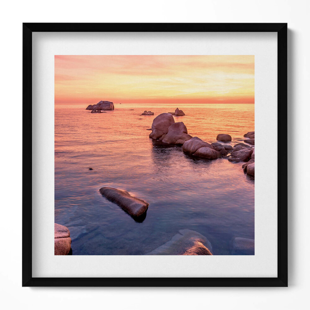 Obraz v rámu efektivní Romantická krajina při západu slunce