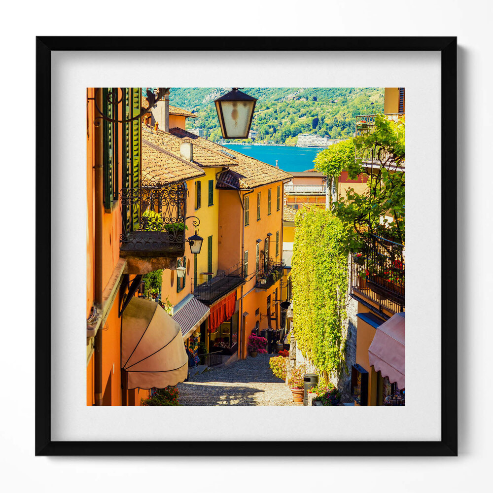 Obraz v rámu efektivní Malebná ulice v italském městě